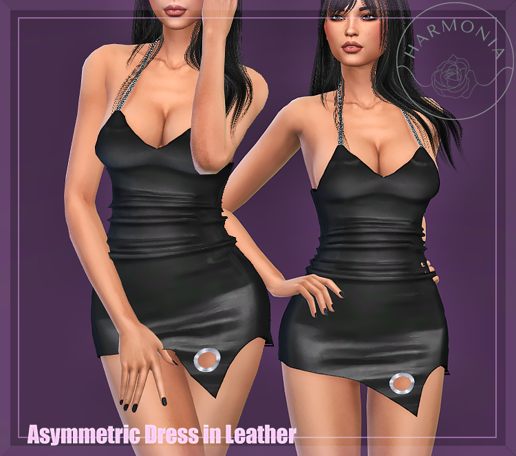 🖤Asymmetric Dress in Leather