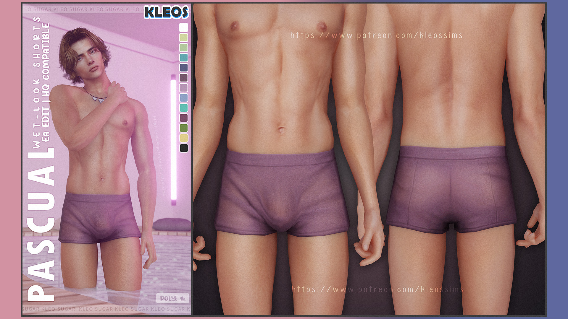 Pascual | Wet-Look Male Shorts