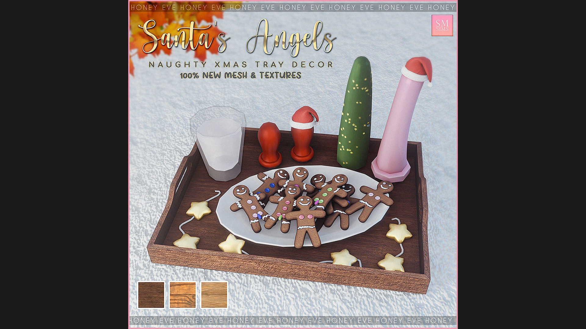 Santa's Angels | Naughty Xmas Tray Decor